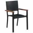 thumbnail image 1 of vidaXL 5 Piece Outdoor Dining Set Poly Rattan and Acacia Wood Black, 1 of 5
