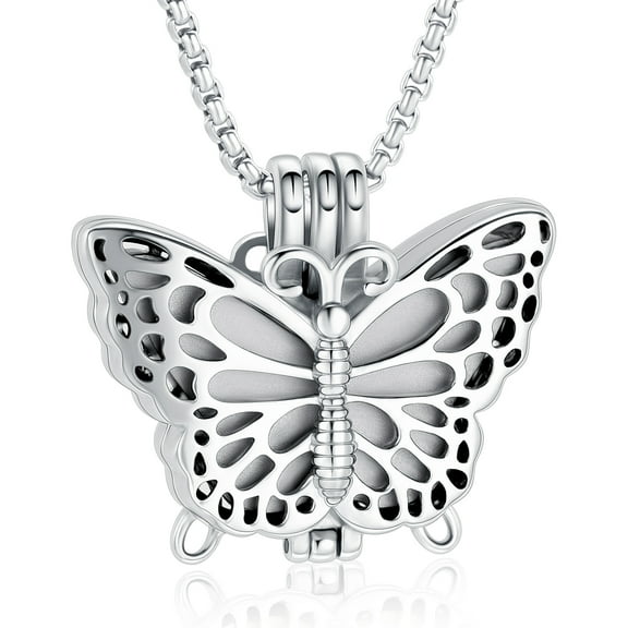 Butterfly Necklace Urn Cremation Jewelry for Ashes for Human Ashes Pet Ashes Pendent for Ashes and Chain