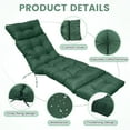 thumbnail image 4 of Topchances Outdoor Chaise Lounge Chair Cushion 70.87"L x 19.69"W Water Resistant Chaise Cushion with Ties for Outdoor Furniture, Pool Lounge Chair Cushions, Green, 4 of 10