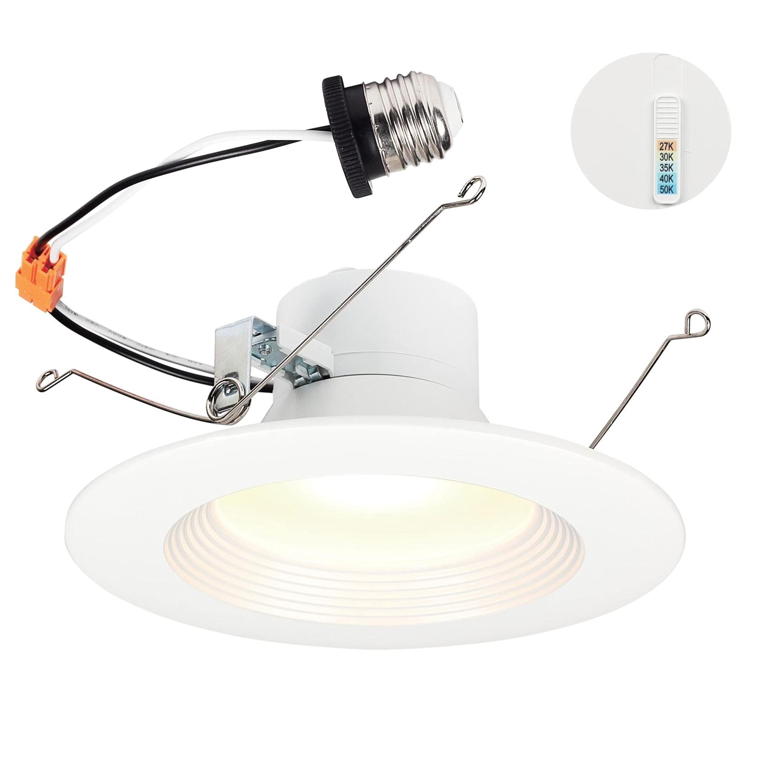 14W Recessed LED Downlight with Color Temperature Selection 5-6 in. Dimmable 2700K, 3000K, 3500K, 4000K, 5000K E26 (Medium) Base