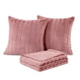 thumbnail image 5 of Home Soft Things Plush Faux Fur Throw & 2 Pillow Covers Set - Ash Rose - 50"x60"/18"x18", 5 of 8