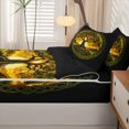 thumbnail image 5 of Homewish Sunset Tree Of Life Zipper Full Size Comforter Sets with Fitted Sheet and 2 Pillowcases,Vintage Botanical Zipper Bedding Set,Yellow Green,Black Reversible,4pcs, 5 of 8