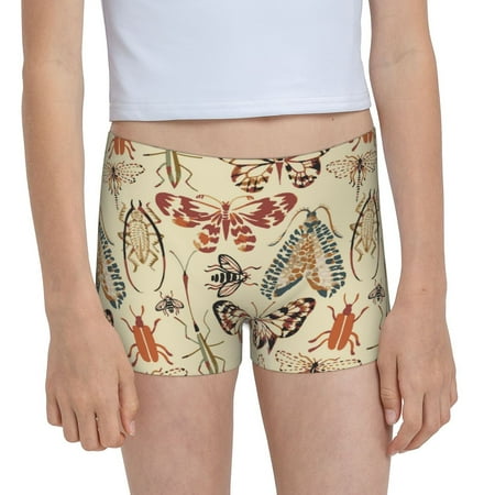 Pofeuu Watercolor Insects Print Soft Cotton Girls Boyshort panties Toddler Underwear-X-Large