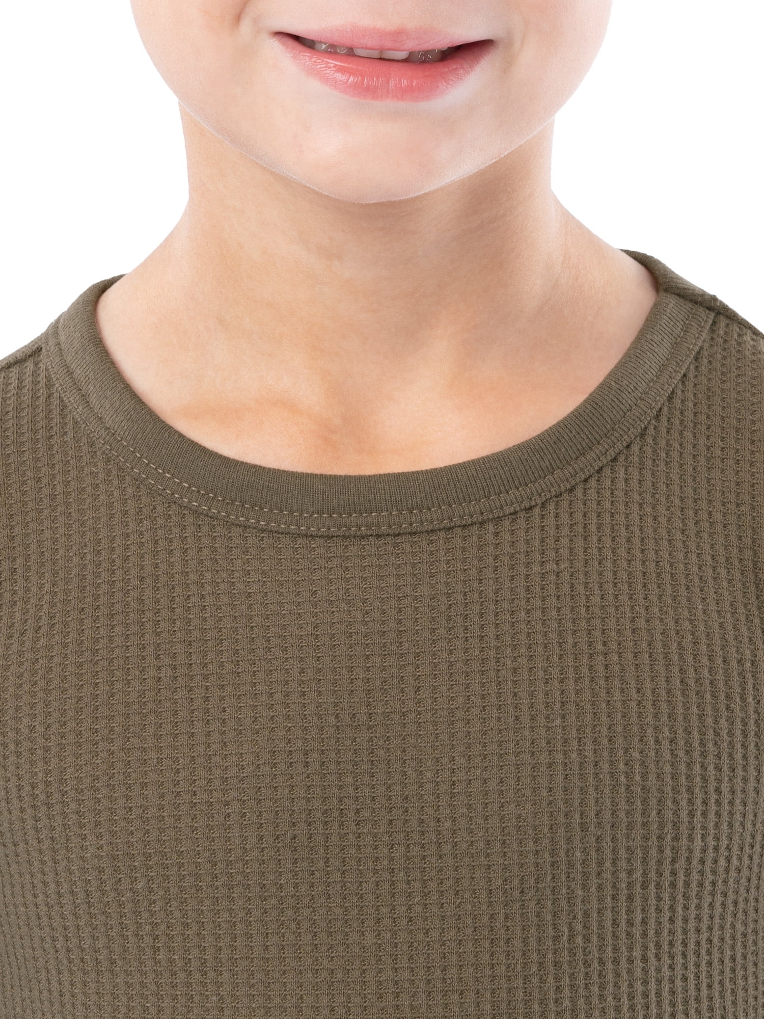 Athletic Works Boy's & Girl's Waffle Thermal Underwear Crew Top & Bottom Set, Sizes XS-XXL
