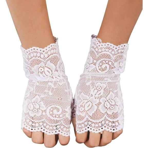 YooGuoGuo Gothic Fingerless Mesh Gloves, Lace gloves, Goth Gloves, Vintage Gloves, Gothic Accessories