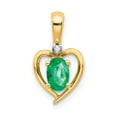 thumbnail image 1 of 14K Yellow Gold Diamond & Emerald Pendant, 1 of 2