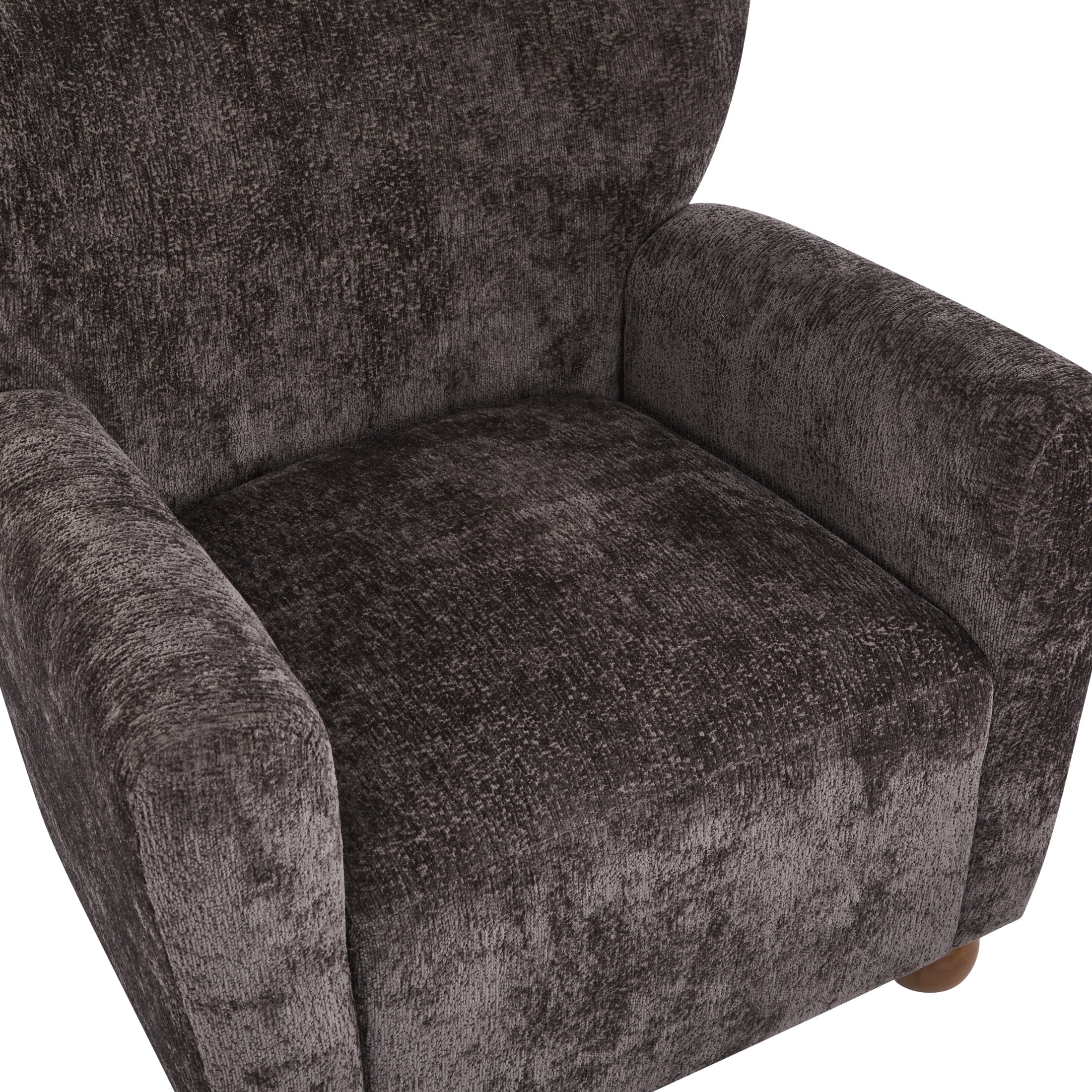 Christopher Knight Home Wingback Chair, Chenille Upholstered Accent Chair with Solid Wood Legs, Dark Brown