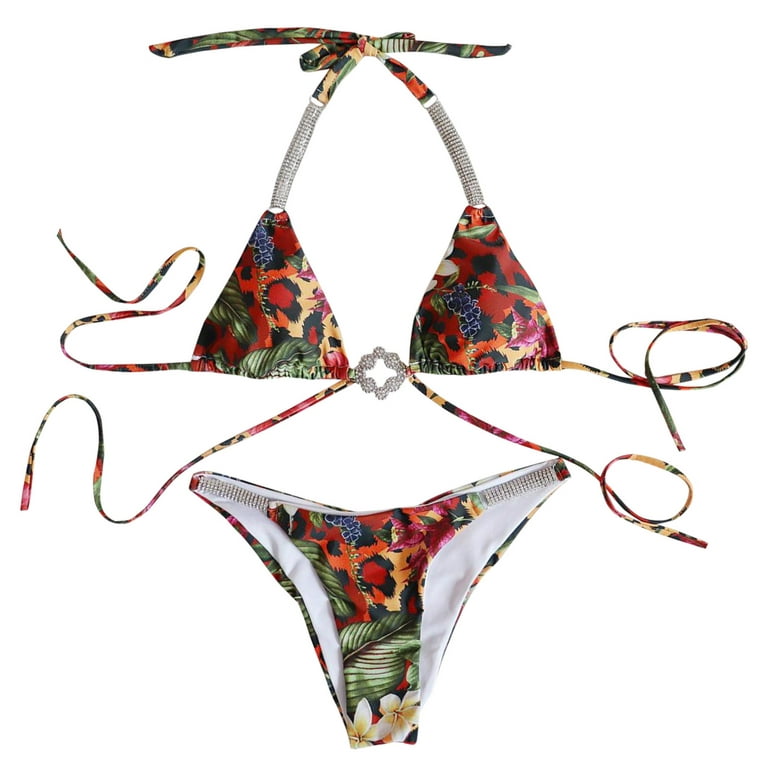 JDEFEG Bathing Suit Top 18W Set Bikini Bandeau Women Beach Bandage