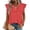 Red #166, variant on WULMLEO Women's Casual Brush Stroke Printed Top V-Neck Button Down Lightweight Summer Blouse White M