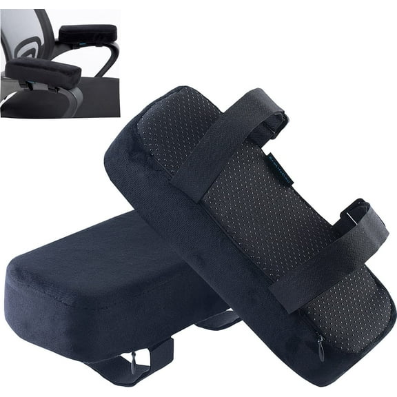 Extra Thick 2 Inches Armrest Cushions 2-Piece Set for Office Chair Gaming Chair, Black, 2 Count