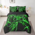 thumbnail image 2 of Manfei Video Game Twin Bedding Sets 7-Piece,Game Gaming Bedding Comforter Set,Black Green Lightning Sheet Sets For Boys Girls,Super Cozy Bedroom Decoration,Reversible, 2 of 8