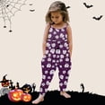 thumbnail image 2 of Kids Toddler Baby Girls Sleeveless Jumpsuit Halloween Pumpkin Ghost Floral Romper Harem Pants Pocket Waffle Outfits, 2 of 5