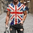 thumbnail image 2 of Men's Short Sleeved Independence Day Flag Print Crew Neck Leisure Sports Comfortable Print Mens T Shirt, 2 of 4