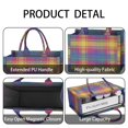 thumbnail image 4 of Large Capacity Tote Bag,Multi Color Plaid Checkered Pattern Handbag Fashion Luxury Tote Bag,15.7"x13"x 5.1" Inches,Laptop Compatible, 4 of 6