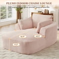 thumbnail image 3 of Muumblus Chaise Lounge Indoor, Cozy Lounge Chair Sleeper Sofa for Adults, No Assembly Required, Pink Corduroy, 3 of 9