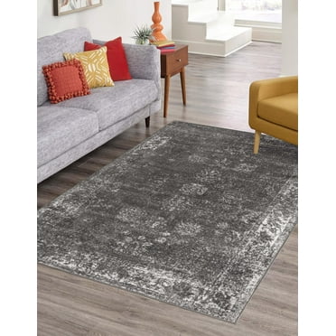 Rugs.com Monte Carlo Collection Rug – 5' x 8' Dark Gray Medium Rug Perfect For Living Rooms, Large Dining Rooms, Open Floorplans