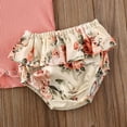 thumbnail image 4 of GRNSHTS 3Pcs Newborn Baby Girl Summer Clothes Short Sleeve Romper + Shorts + Headband Outfits, 4 of 7