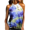 thumbnail image 1 of Tops de mujer Moda Casual Suelto Sin tirantes Impreso Damas Cuello halter Chaleco Tops Pompotops  lopia991328, 1 of 5