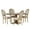 Beige/Natural, variant on Noble House Dason Fabric and Wood 5 Piece Dining Set, Dark Blue Stripe and Natural
