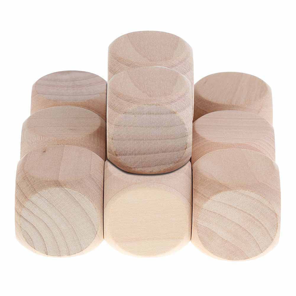 4 X Plain Blank Wooden Dices Cube DIY Six Sided Game 16mm-40mm Toy Craft New