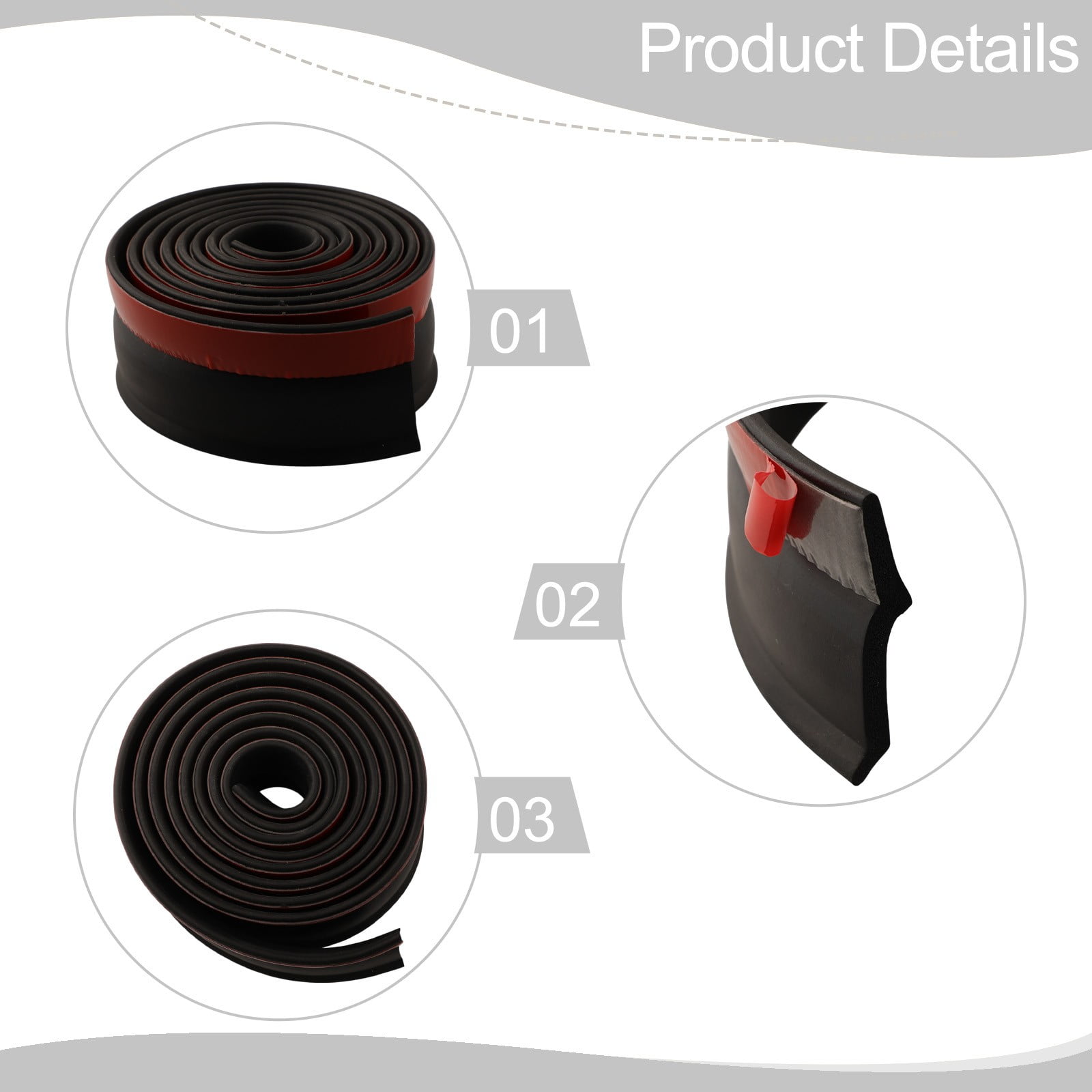 Self Adhesive Sealing Strip Weatherproof Corrosion Resistance Placing Garage Door Window Side Decorative Strip Protector