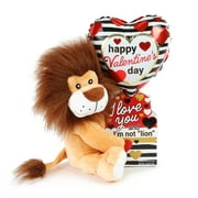 Valentines Day Plush Lion with Balloon and Candy, by Way To Celebrate