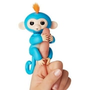 Fingerlings - Interactive Baby Monkey- Boris (Blue with Orange Hair) by WowWee - Electronic Pets