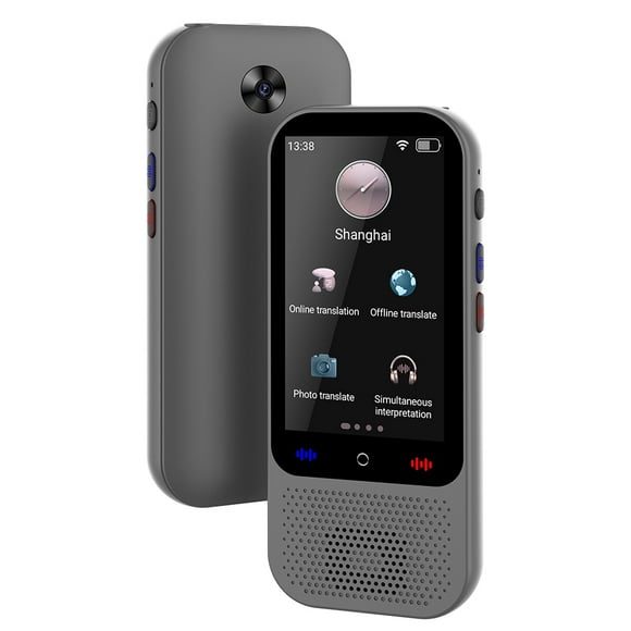 Portable Language Translator Device with 138 Languages Voice Translating 16 Offline Translation Simultaneous Interpretation Support Voice Video Recording Text / Photo Translate Group Chat Co