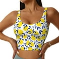 thumbnail image 1 of Balery Tropical Lemon Sujetadores deportivos con espalda cruzada para mujer, acolchados, sin costuras, de alto impacto, ideales para yoga, gimnasio, entrenamiento y fitness.-, 1 of 8