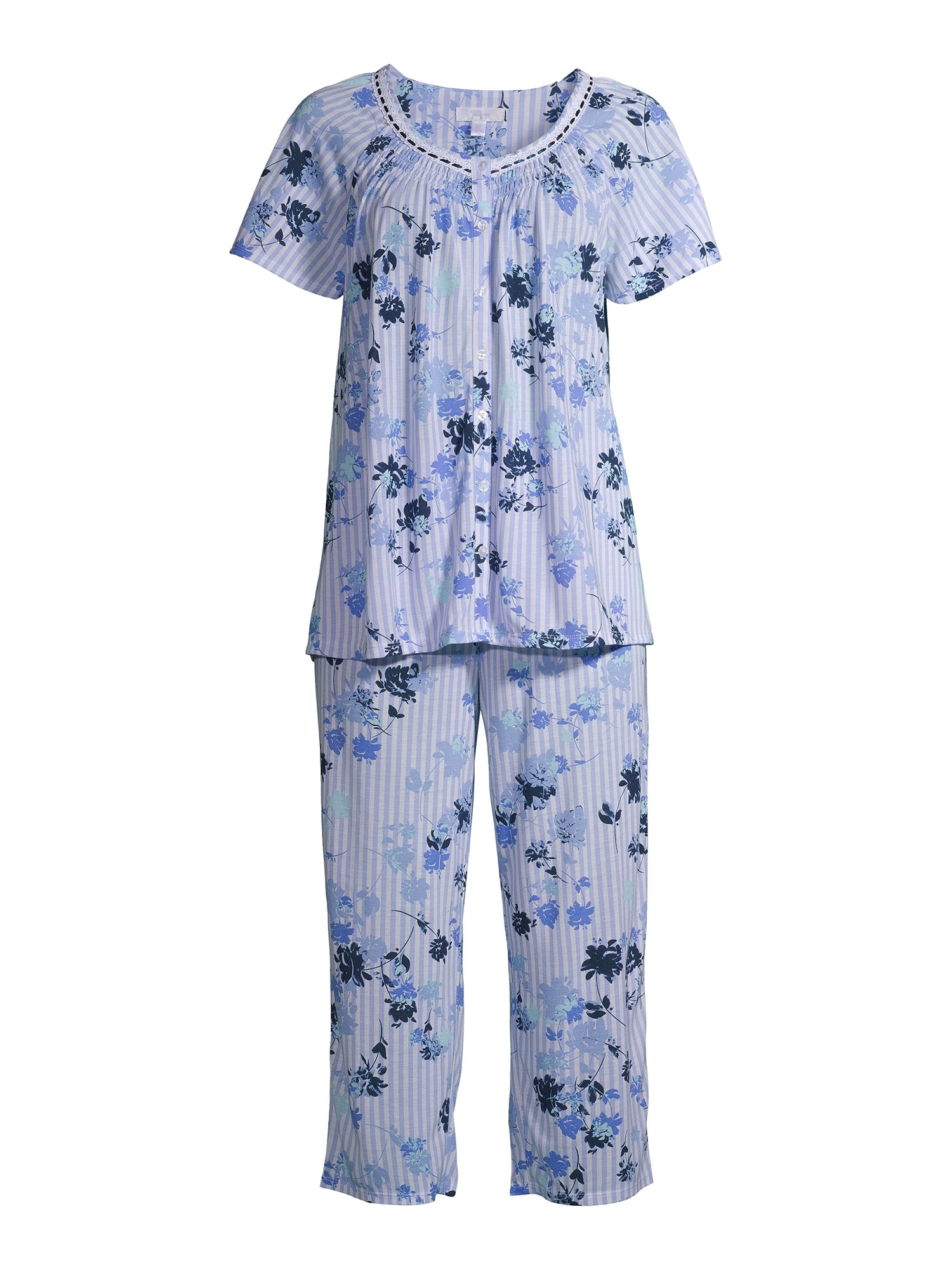 Secret Treasures Women's and Women's Plus Traditional Short Sleeve 2-Piece Pajama Set