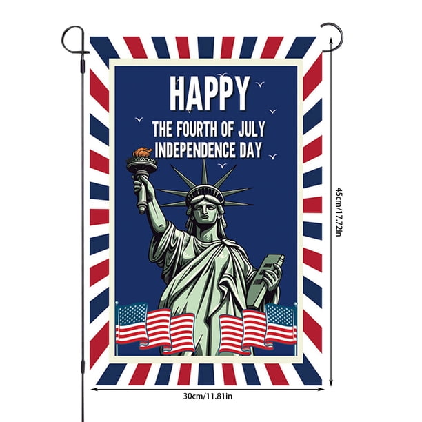 Bandera de jardín, Día de la Independencia, 4 de julio, Día Patriótico de Estados Unidos, Decoración para terraza, porche, fiesta, colgante vertical para patio, 30 x 45 cm