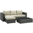 thumbnail image 3 of Modway Sojourn 3 Piece Outdoor Patio Sunbrella? Sectional Set in Canvas Antique Beige, 3 of 7
