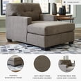 thumbnail image 4 of Bowery Hill Contemporary Corner-blocked frame Chocolate Chaise, 4 of 8
