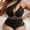 Black, variant on 2026 One Shoulder Plus Size Swimwear Women Hollow Push Up Chubby Curvy One Piece Swimsuit Large Big Bathing Suit
