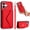 Red, variant on Case for iPhoneSE 2025 Quilted phone case with a card slot and detachable wristband for protecting wallet.