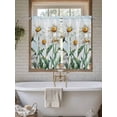thumbnail image 7 of Kitchen Curtains 54 Inches length, Spring Floral Window Treatment Curtain Drapes, Watercolor Summer Botanical White Daisy Decorative Window Curtains for Bedroom Cafe, 52"x54", 2 Panels, 7 of 7