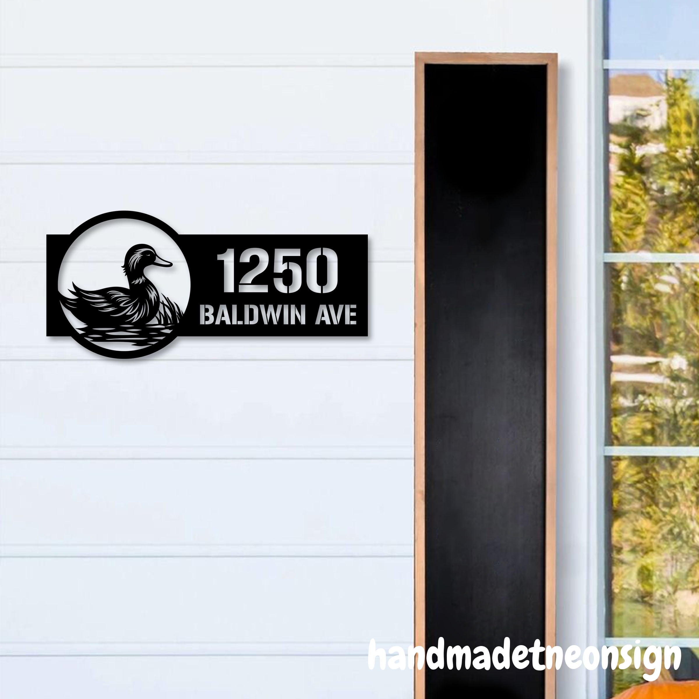 Handmadetneonsign Duck House Number, Duck Home Address Metal, Custom Outdoor House Address Sign 70148