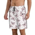 thumbnail image 3 of KLL Pink Butterflies (2) Men's Casual Summer Beach Shorts Hawaiian Shorts with Pockets-X-Large, 3 of 6