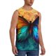 thumbnail image 2 of Fotbe Vibrant Rainbow Butterfly A Men's Camiseta sin Mangas Estampada para Hombres, Playera Casual para Gimnasio, Entrenamiento, Playa-Large, 2 of 7