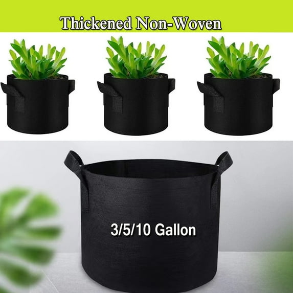 3/ 5/10-gallon Long Bag, Heavy Duty 300g Thickened Non-woven Plant Fabric Flowerpot with Handle