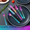 thumbnail image 3 of 48 Pieces Rainbow Silverware Set with Steak Knives for 8, Stainless Steel Flatware Cutlery Set For Home Kitchen Restaurant, Dishwasher Safe, 3 of 7