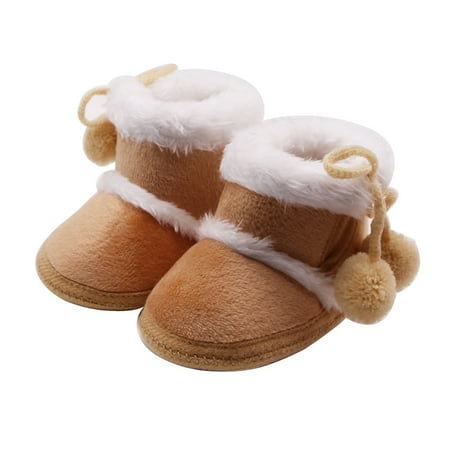 

Baby shoes Infant Newborn Baby Girls Cashmere Plush Winter Boots Bandage Warm Shoes CHMORA
