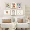 thumbnail image 2 of PixonSign Framed Canvas Print Wall Art Set - Colorful Flower Garden Bouquet Matisse & Humanities Pattern - Set of 6 Abstract Geometric Illustrations Cultural Art Wall Décor - 12"x16"x6 Natural, 2 of 5