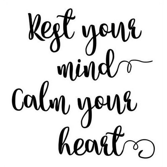Rest Your Mind Encouraging Affirmation Quote Vinyl Wall Decal, 23 x 22 , Black