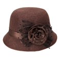 thumbnail image 1 of Femmes Chapeau Rouge Femmes Polka Dot Mesh Fleur Bowler Chapeau Seau Extérieur Pare-Soleil Bassin Casquette, 1 of 5