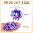 thumbnail image 2 of Uxcell 100Pcs Mini Star Gift Bows, Small Christmas Rainbow Film Gift Wrapping Self-Adhesive Bows Purple, 2 of 6