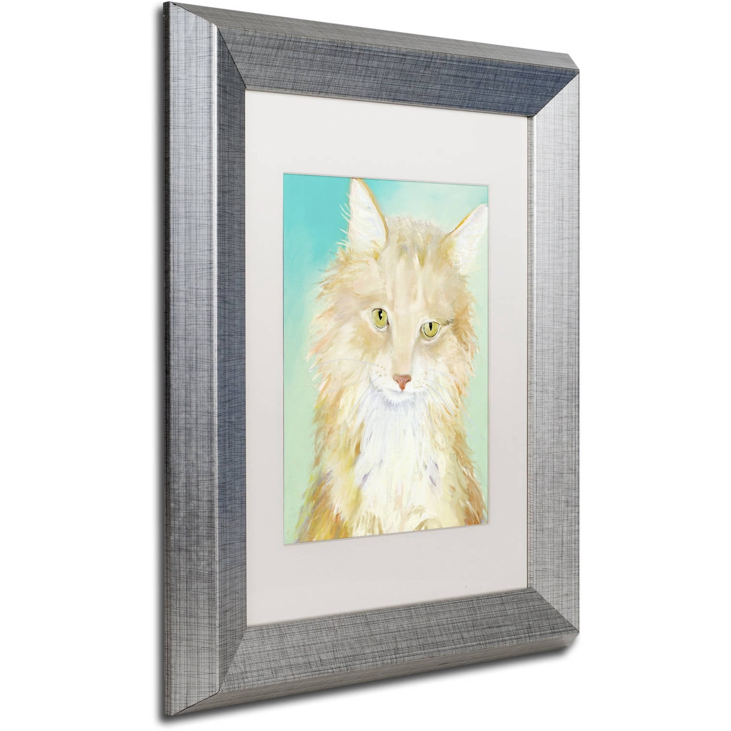 Trademark Fine Art "Willard" Canvas Art by Pat Saunders-White, White Matte, Silver Frame