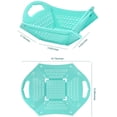 thumbnail image 4 of Colador, colador plegable con 2 asas y agujeros con forma de sonrisa, colador apto para lavavajillas de drenaje rápido de 3 cuartos de galón para espagueti, verduras, pasta y frutas Fason WRMH-1196, 4 of 7