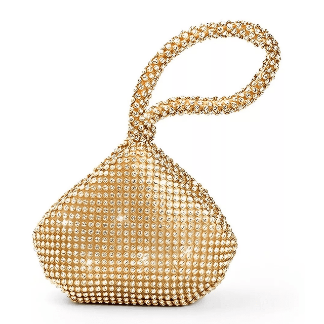 Bolso de mano Belug Triángulo con Cristales para mujer dorado