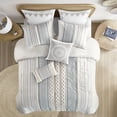 thumbnail image 4 of Cotton Printed Comforter Set with Chenille White/Navy King/Cal King, 4 of 20